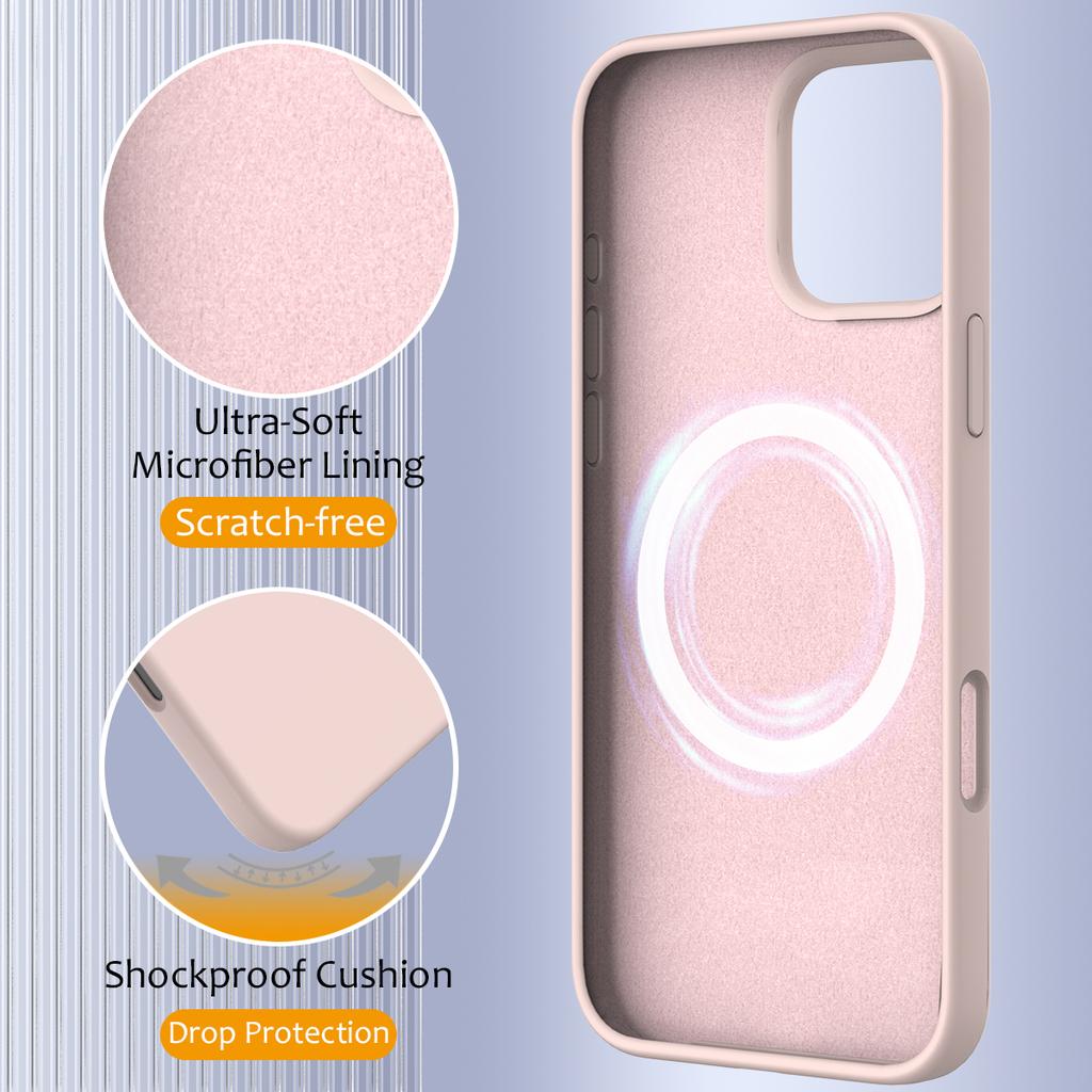 For iPhone 16 Pro Max Magnetic Case Protective Liquid Silicone Phone Cover