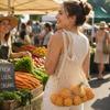 Carrier Bag, Handbag, Mesh Bag for Shopping On The Go, Vegetables