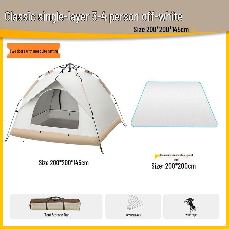 Double Person Automatic Tent: Thickened, Rainproof & Sun-Protective for Outdoor, Wild Camping or Beach Use
