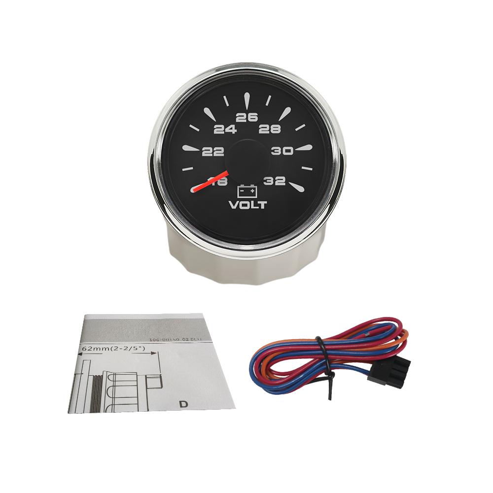 RHAXEL 2" 12V DC Voltmeter Volt Gauge 8-16V 16-32V 18-32V 9-32V with 8 Backlights for Car Boat Motor RV Truck