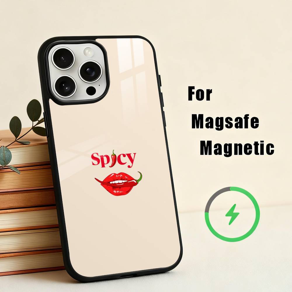 L-Love Red Chili Phone Case For iPhone17,16,15,14,13,12,11 Plus,For Magnetic Wireless Charge Cover