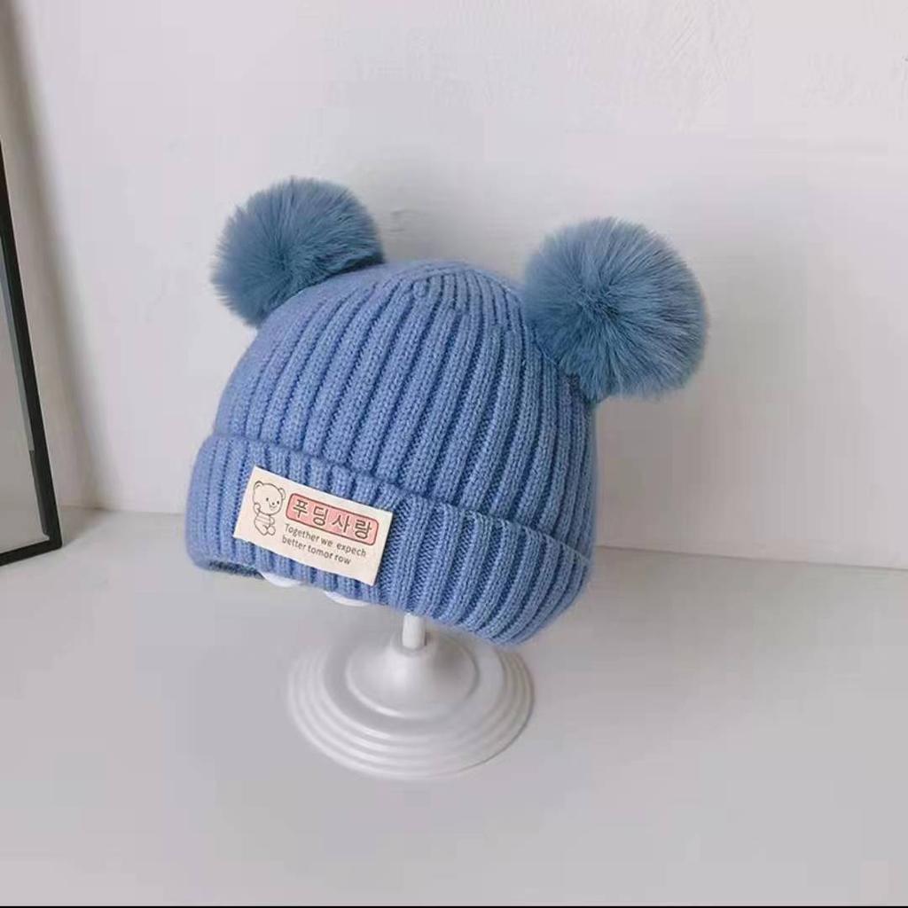 Cute Bear Baby Beanies Hat New Autumn Winter Kid Girl Boy Frog Rainbow Caps Warm Knitted Hats Skullies Toddler Cap Korean Style