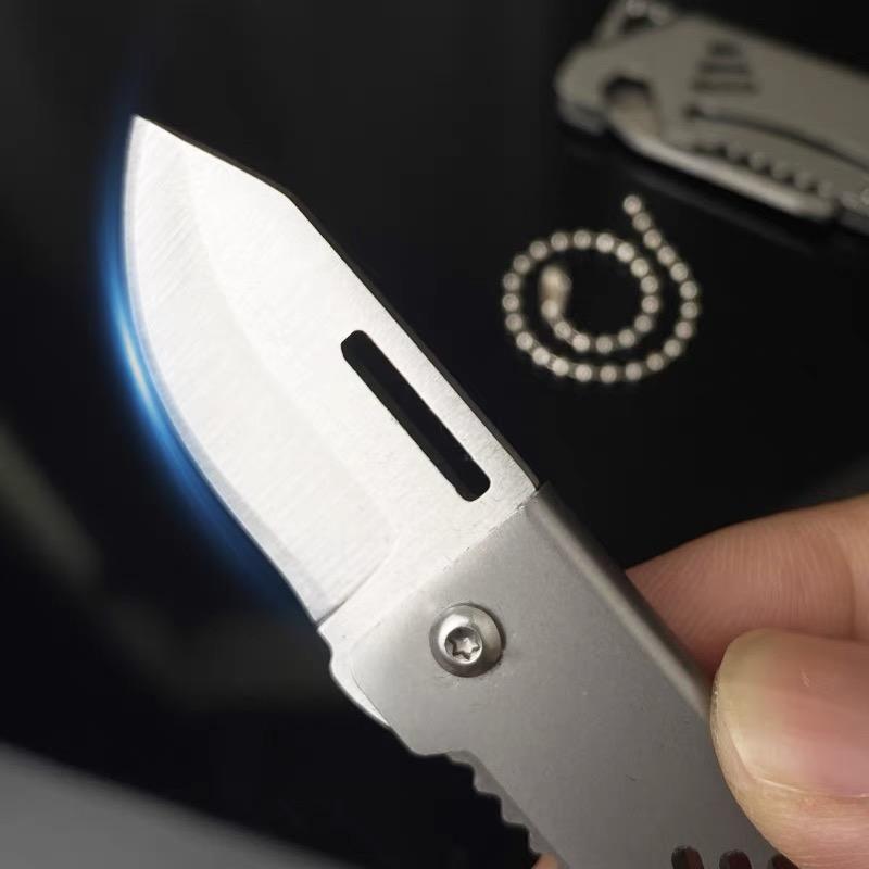 Mini 420 Stainless Steel Folding Knife Keychain Mini Key Knife EDC Creative Pocket Knife Portable Bottle Opener Sharp Cutting To