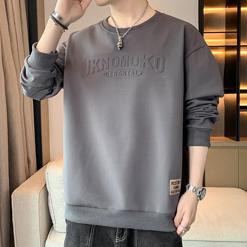 Spring Autumn Round Neck Loose Casual Hip Hop Printing Sweatshirt Male Pullover Top Men