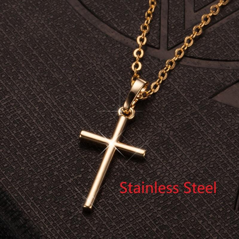 Luxury Rotatable Crown Zircon Cross Necklace Earrings Rings for Women Stainless Steel Cross Chain Christian Zircon Prayer Gift