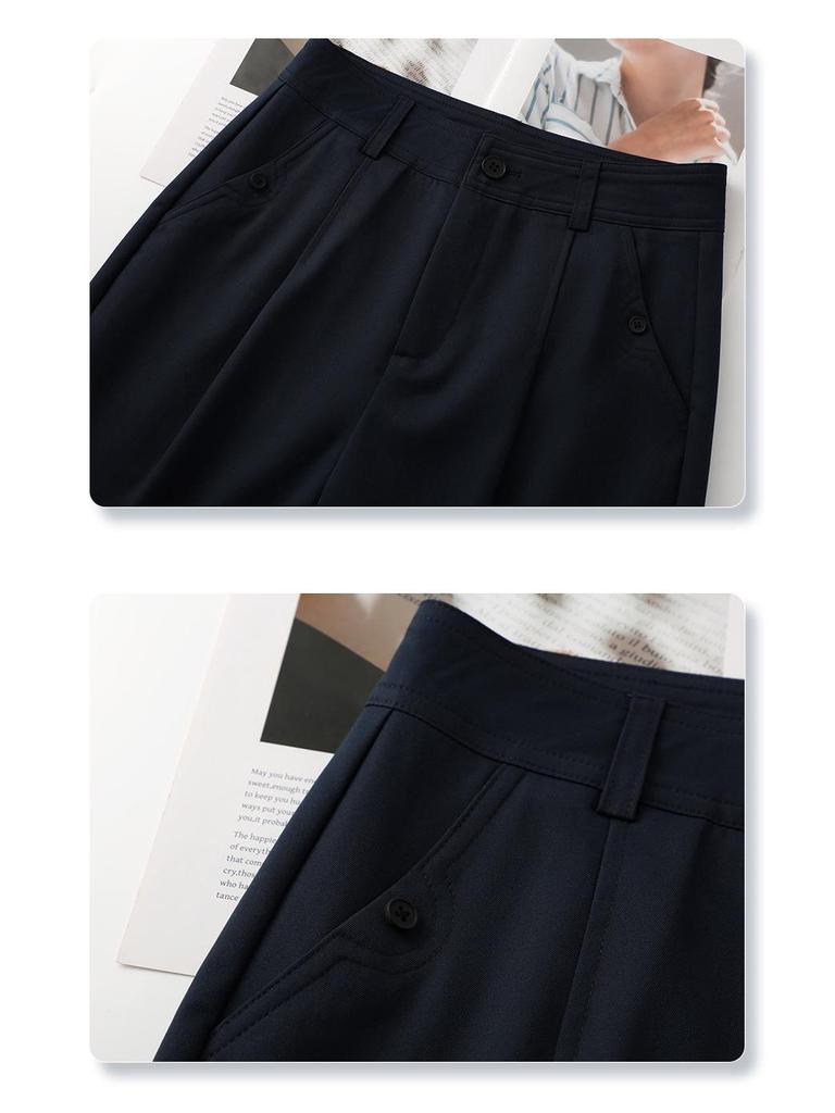 Apricot Women's Wide-Leg High-Waist Pants - Spring 2025 Slimming Straight-Leg Versatile Style