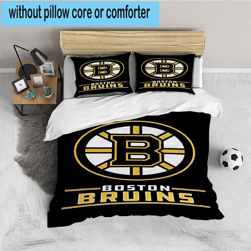 Bruins Emblem hockey 3PCS Bedding set,Ideal for 1pc Duvet Cover And 2pcs Pillowcases Perfect for Fan gift,Ideal for Bedroom, Dormitory