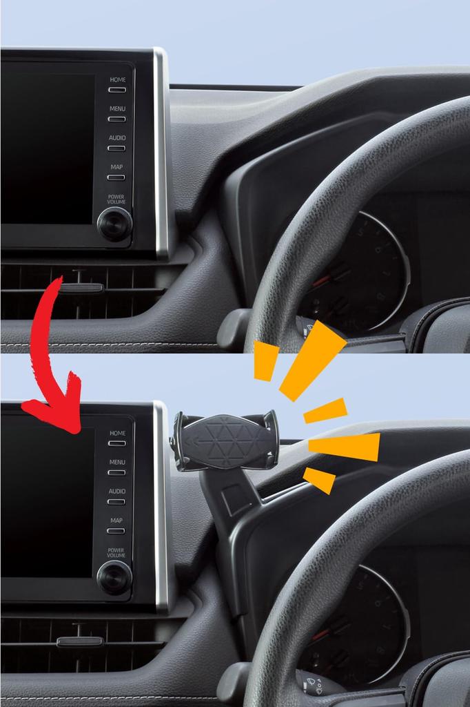 Tsuchiya Yac Product for the 50 Series Air Conditioner Drink and Passenger Seat Smartphone Holder Vehicle-Specific RAV4 Holder, Driver's Seat,