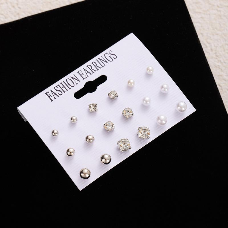 Elegante, schlichte Ohrstecker im College-Stil mit geometrischem Muster, 3er-Set. Einzigartiges Design, leichter Luxus, trendig und cool.