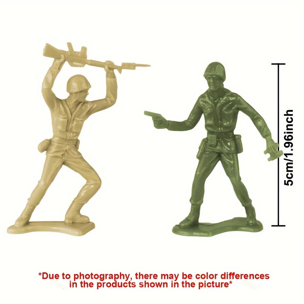 30pcs Plastic Army Men Action Figures Multiple Different Poses Soldier Model Set 1.96 Inches Red Green Yellow Blue Army ZSY