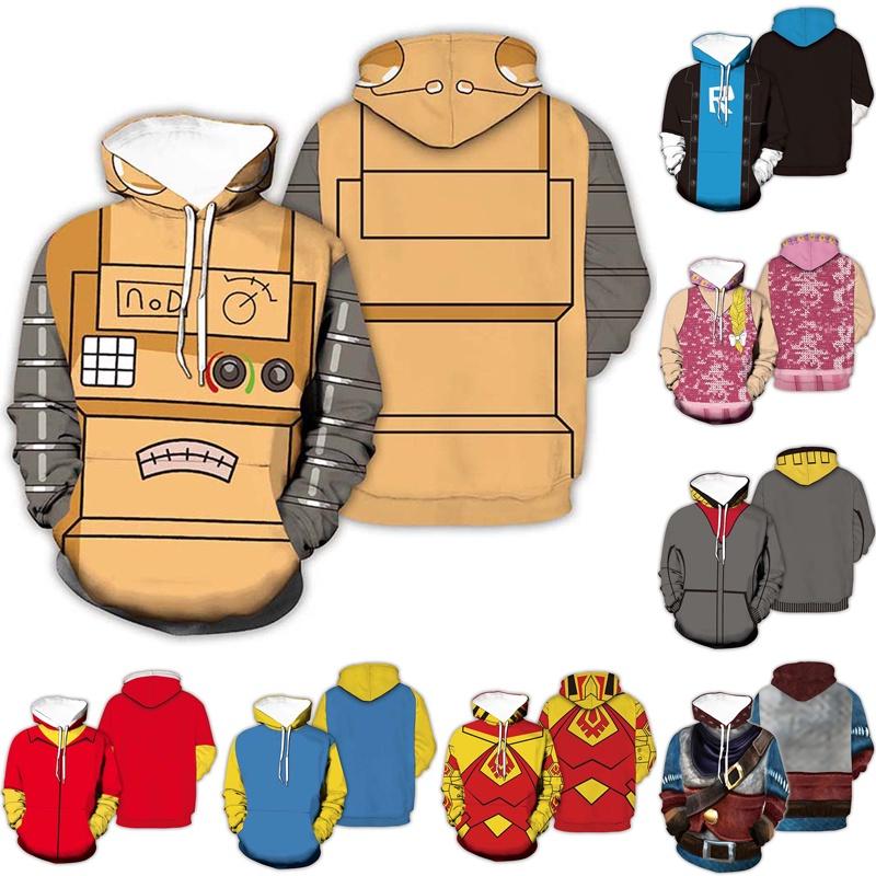 Roblox 3d Game Hoodie Hooded Pullover Sweatshirt Jacket Coat Sweater Tops Casual