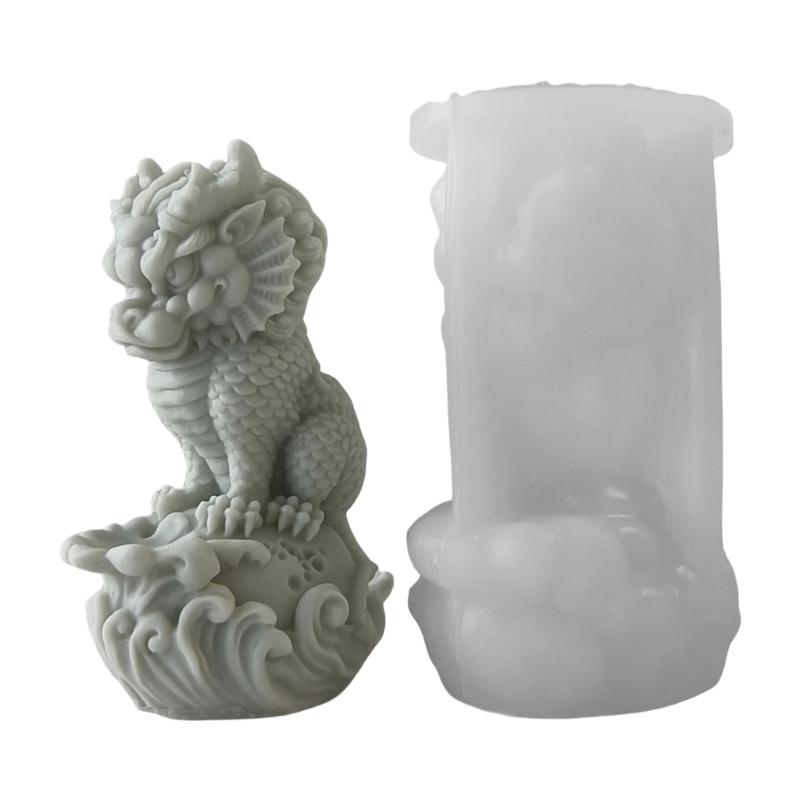 Statue Moulds Silicone Crafting Molds Animal Lion Shape Candle Molds Ornament Moulds Silicone Texture for Hand-Making