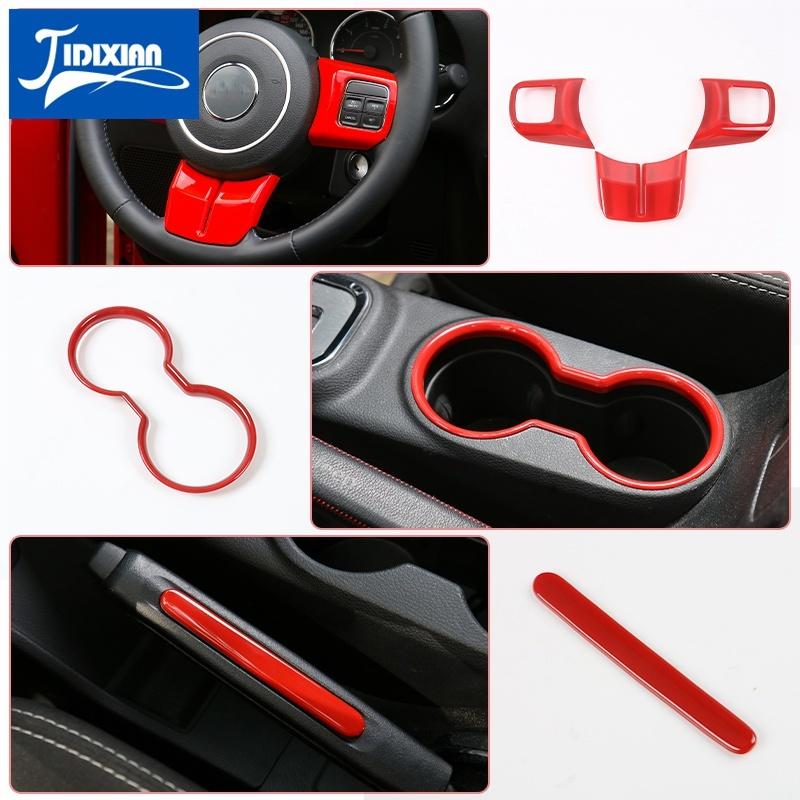21 PCS Car Steering Wheel Air Conditioning Vent Gear Cup Holder Interior Decoration Accessories for Jeep Wrangler JK 2011-2017