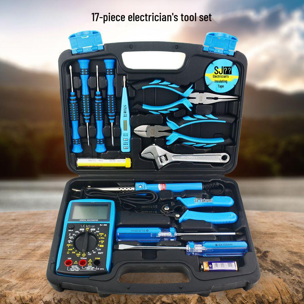 Handwerker Heimwerkzeugset: Elektrikerwerkzeugkasten mit Multimeter für elektrische Reparaturen & Studentenausbildung