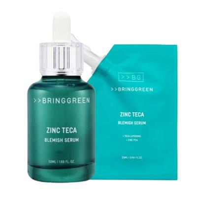 BRING GREEN Teca de Zinc Sérum Anti-Imperfections Contrôle du Sébum & Soin Apaisant Set 50ml + 25ml Recharge