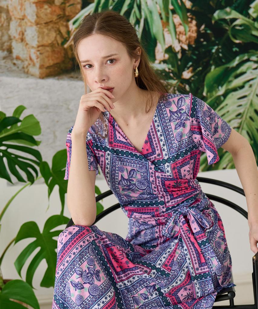 Bonide Mesh Cool Wrap Dress Fer Pink