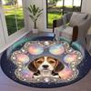 Dogpaws Round Area Rug,Carpet Rug for Living Room Bedroom Sofa Playroom Decor,Non slip Floor Mat