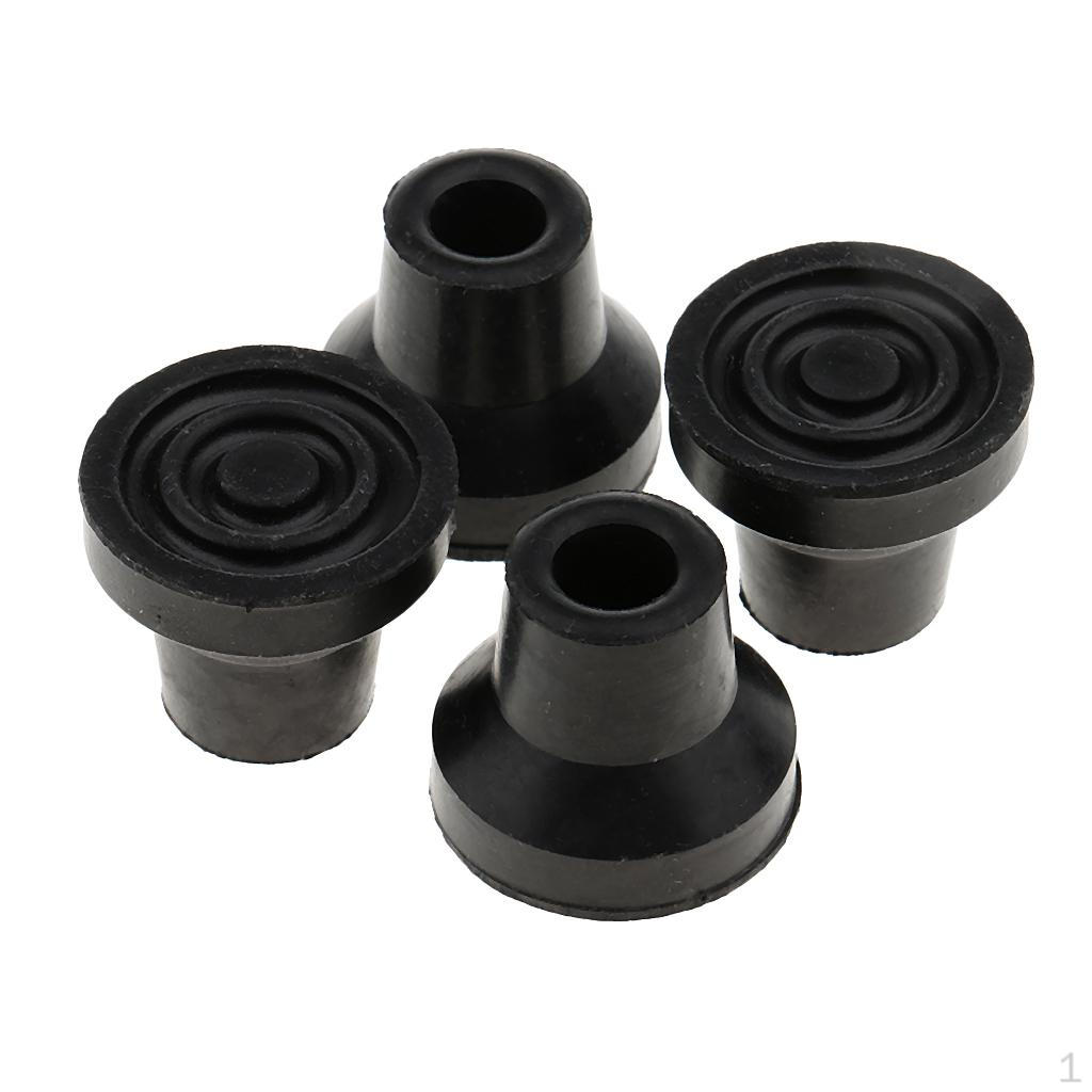 

4 Pcs Anti Skid Tip Rubber Crutch Tips Grain Stick Pad чёрный