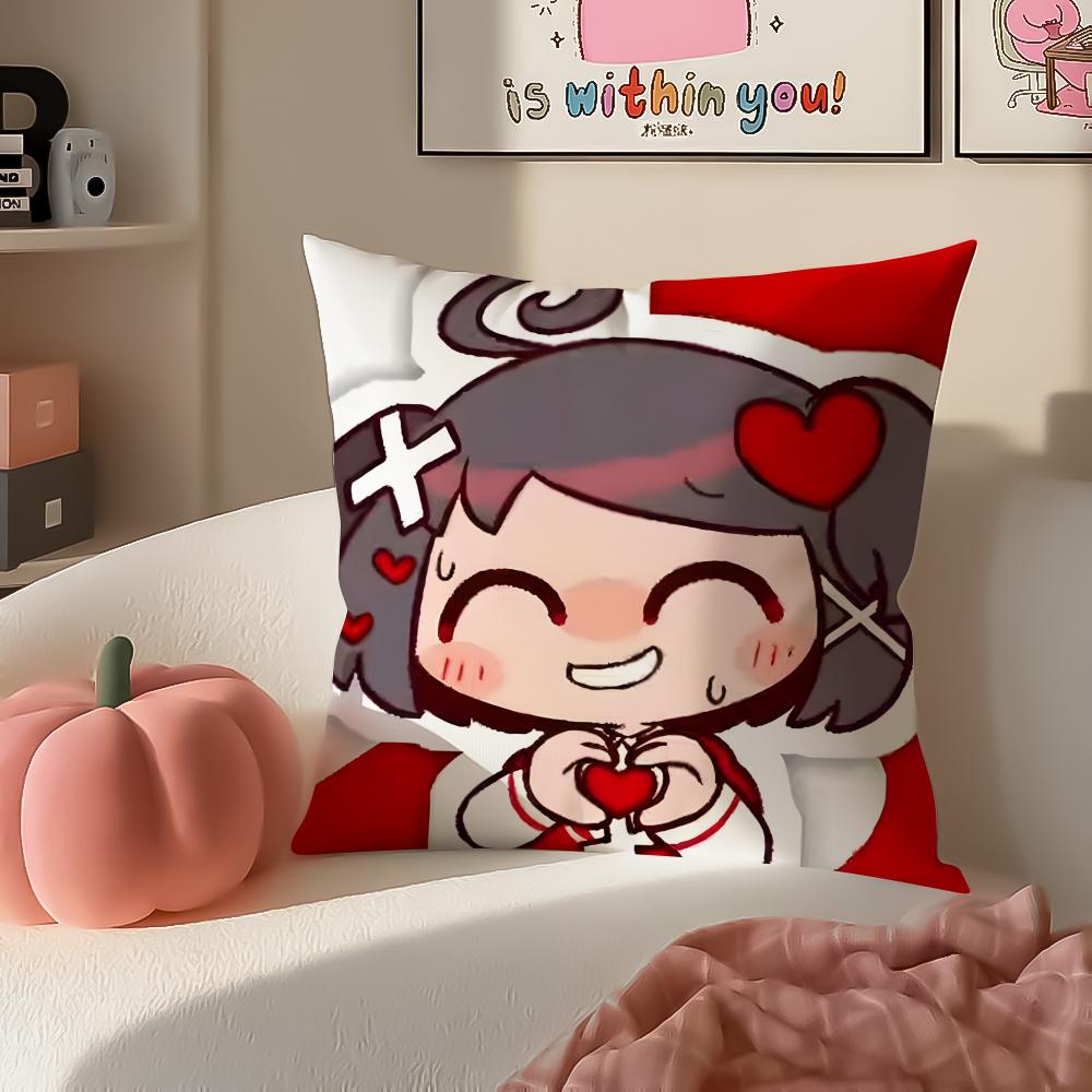 Cute Quirky Vocaloid Japanese PPepoyo Cushion Cover Pillowcase Short Plush Invisible Zipper Room Sofa Cushion Cover