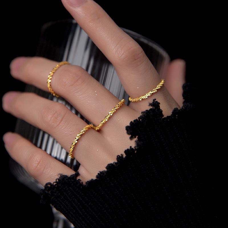Arrived 925 Sterling Silver Sparkling Ring Simple Style Versatile Decorative Compact Index Finger Ring Women Fashion Jewelry