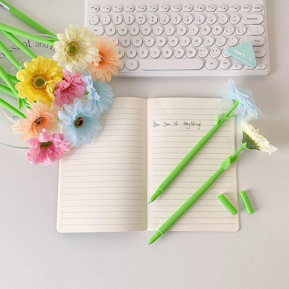 Silicone Writing Pen Simulated Gardenia Wedding Sign-in Pen DIY Floral Gel Pen  for Student's Gift