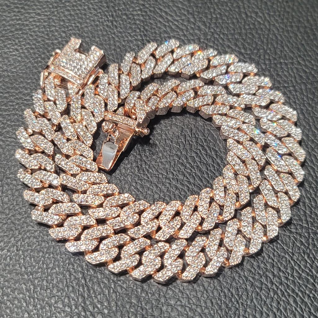Módní Hip Hop Miami Kubánský Náhrdelník Řetízek Plný Diamantů 9mm 12mm 15mm 20mm 24mm Řetízky s Přívěskem Dlouhé Zapínání Spona Šperky Dárek