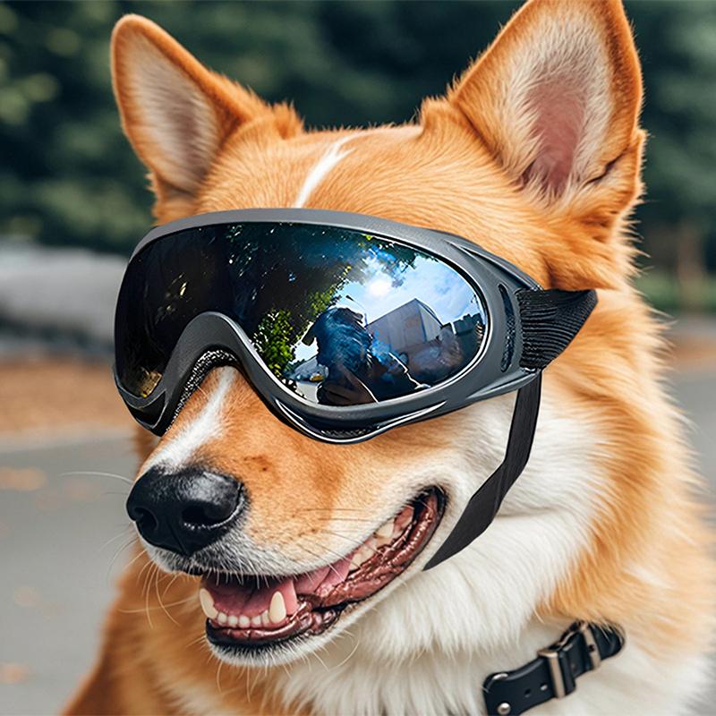 Dog Goggles Medium Large Breed Dog Sunglasses Adjustable Straps Uv Protection Eyewear For Dog Puppy Outdoor Riding Driving