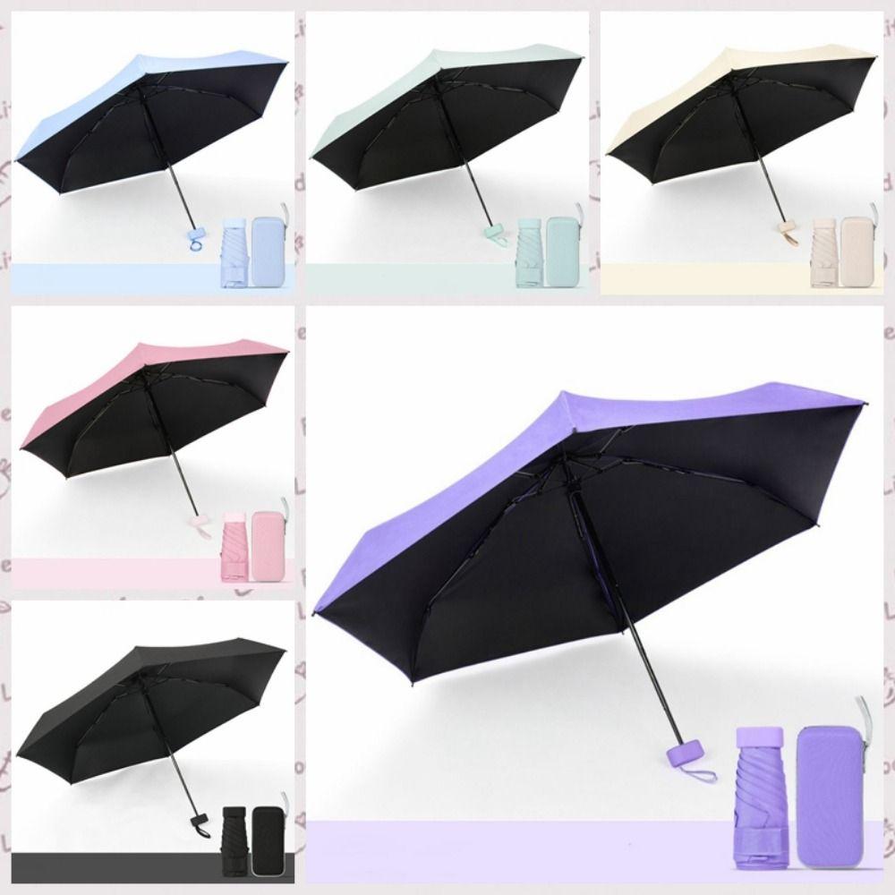 Windproof Rain Umbrella Anti UV Sun Shade Parasol Five-Folding Parasol  Student