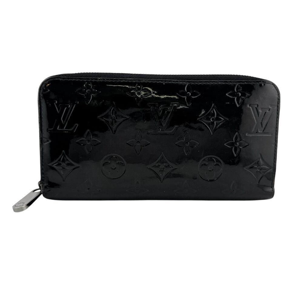 

LOUIS VUITTON M90075 Round zip wallet Vernis PVC Purse black PVC Used