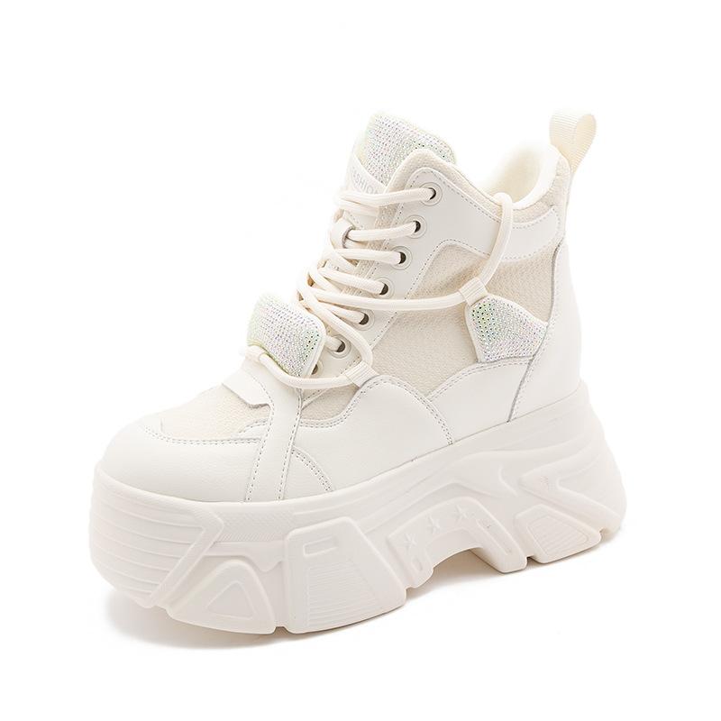 

Platform dad shoes women s 2025 autumn and winter new warm high-top casual sports shoes muffin versatile inner height-increasing women s shoes 39 бежевый