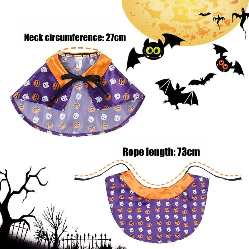 Halloween New Pet Cloak Accessories Pumpkin Funny Dog Clothes Cosplay Cat Cloak Halloween Themed Party Ropa Para Gatos