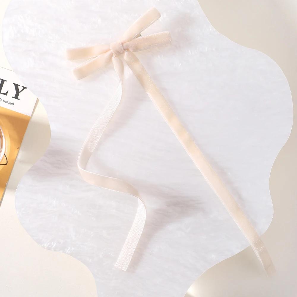 Vintage Big Large Velvet Bow Hairpins Barrettes For Women Girls Wedding Long Ribbon Korean Hair Clip Hairgrip Hair Accessories