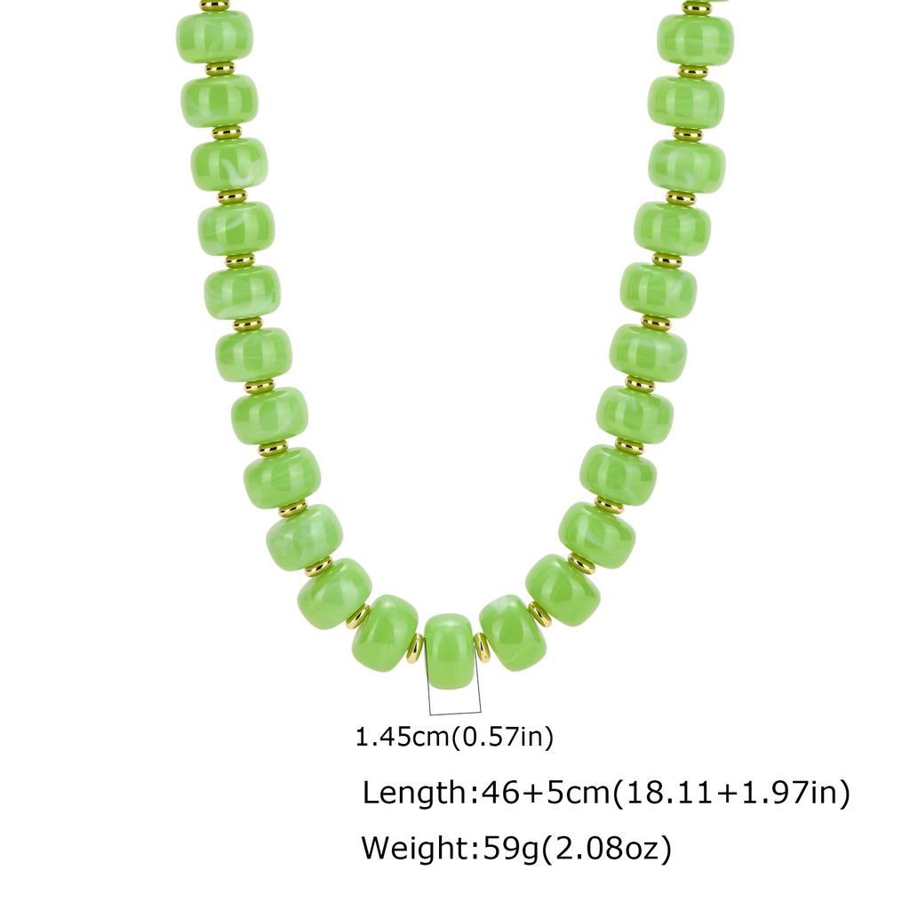 Fashion Colorful Acrylic Big Beads Heart Pendant Necklace for Women, Creative Clavicle Chain Necklace, Statement Trendy Jewelry