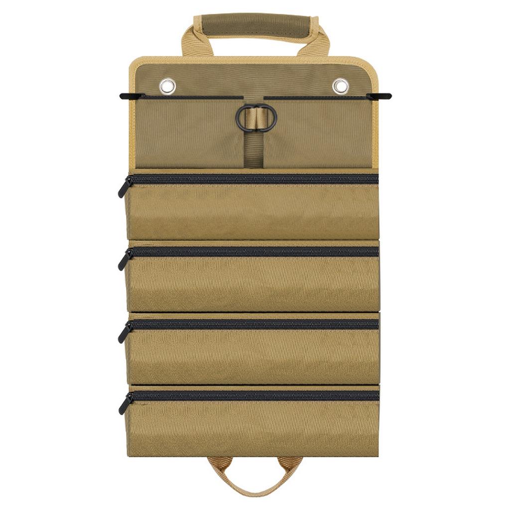 A Multifunctional Hanging Portable Tool Bag, a Household Hardware Roll-Up Multi-Use Bag Made of Oxford Cloth, a Foldable