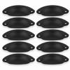 10pcs Vintage Metal Drawer Cabinet Pull Handle Antique Shell Shape Silver&Black Furniture Knob Cabinet Cup Pulls Kitchen Cabinet