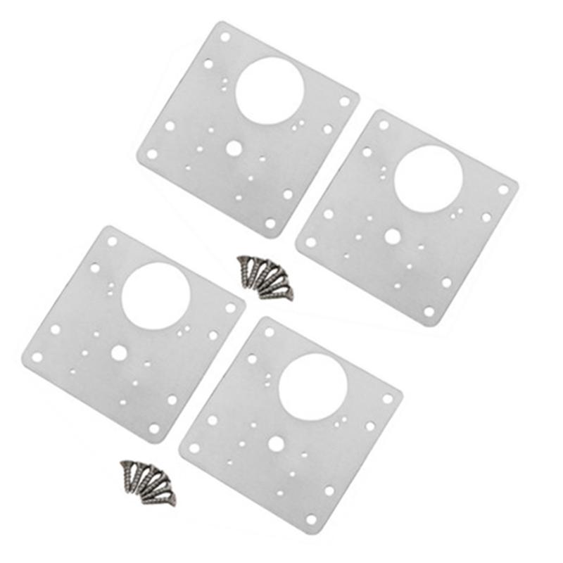 Hinge Repair Plate Brushed Stainless Steel Cabinet Hinge Fixing Plate Bracket Kit with Mounting Screws Door Hardware
