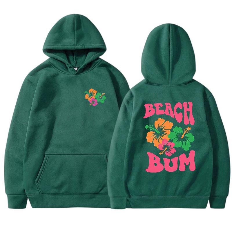 

Beach Bum Amazon English Letters Plus Velvet Hooded Sweatshirt Hoodie Foreign Trade Couple Wear Sweatshirt S зелёный