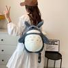 Plush Animal Totoro Cartoon Backpack Large Size Fluffy School Bag Zipper Pocket