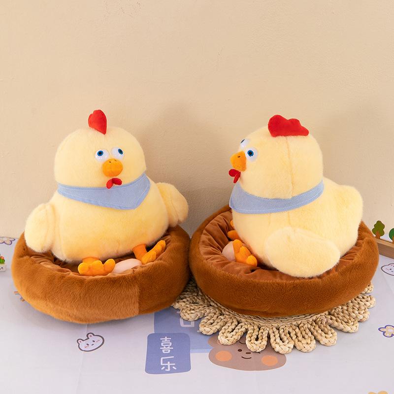 Chicken Nest Hatching Chick Plush Toy Laying Egg Hen Doll Doll Children Soothing Sleep Holding Pillow
