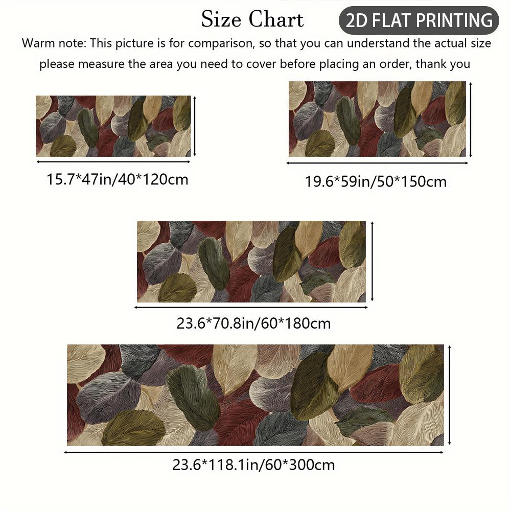 1Pcs Colorful Leaf Pattern Non-Slip Washable Area Rug Runner for Entryway, Living Room, Bedroom & Patio