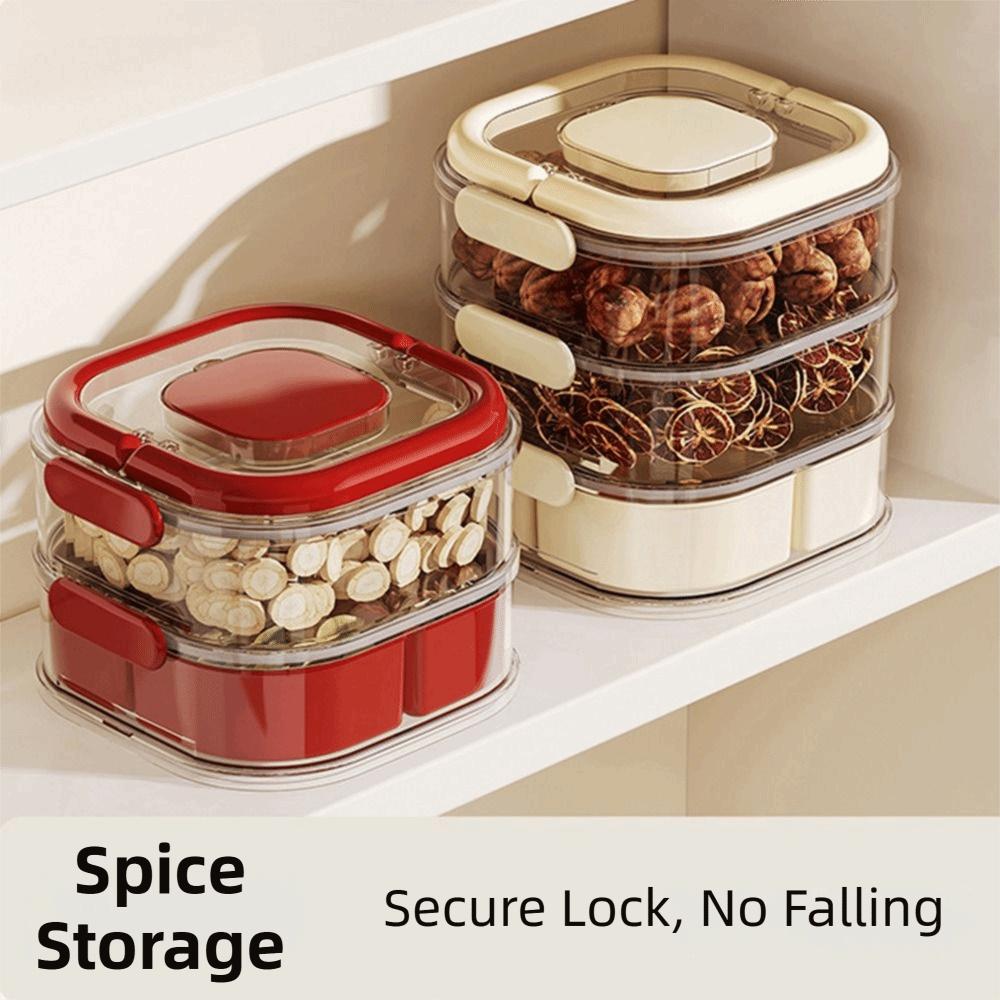 Large Capacity Spice Storage Box Transparent Food Storage Box Sealed Storage Jars  Home Kitchen Use