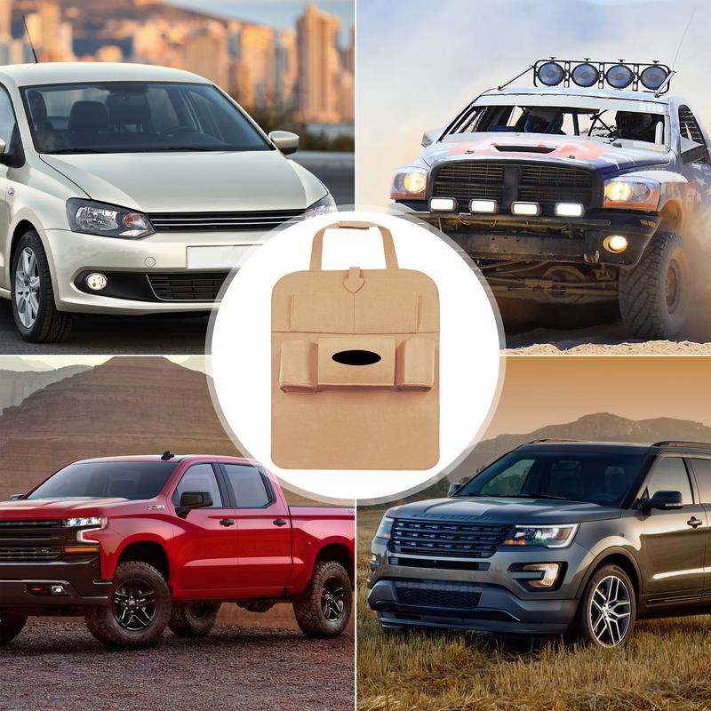 Kick Mats Back Seat Protector Waterproof Felt Easy Installation Seat Back Protector With Storage Pockets Car Supplies