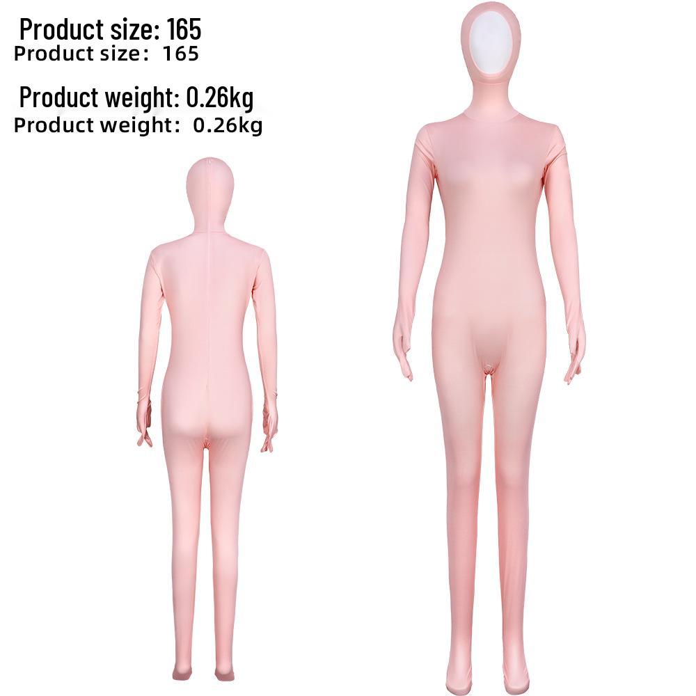 Zentai-Anzug mit fluoreszierendem Schnurrbart & Augenbrauen - einfarbiger Performance-Body