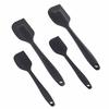 Basic Rectangular Spatula Set, Nonstick Heat-Resistant Silicone (2 Small, 2 Large), Black, 4 Pieces, 27.9 X 5.8 X 2.5 Cm (Formerly Commercial Brand)