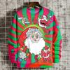 Christmas Element Pattern Men's Sweatshirt Santa Claus 3D Print Pullover Autumn Women Crew Neck Hoodie Long Sleeve Kids Tops
