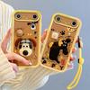 KEYSION Stoßfeste Hülle für TECNO Pova Slim 5G mit Lanyard Weiches Silikon Niedliche 3D-Cartoon-Puppe Handy-Rückseite für Spark Slim 4G