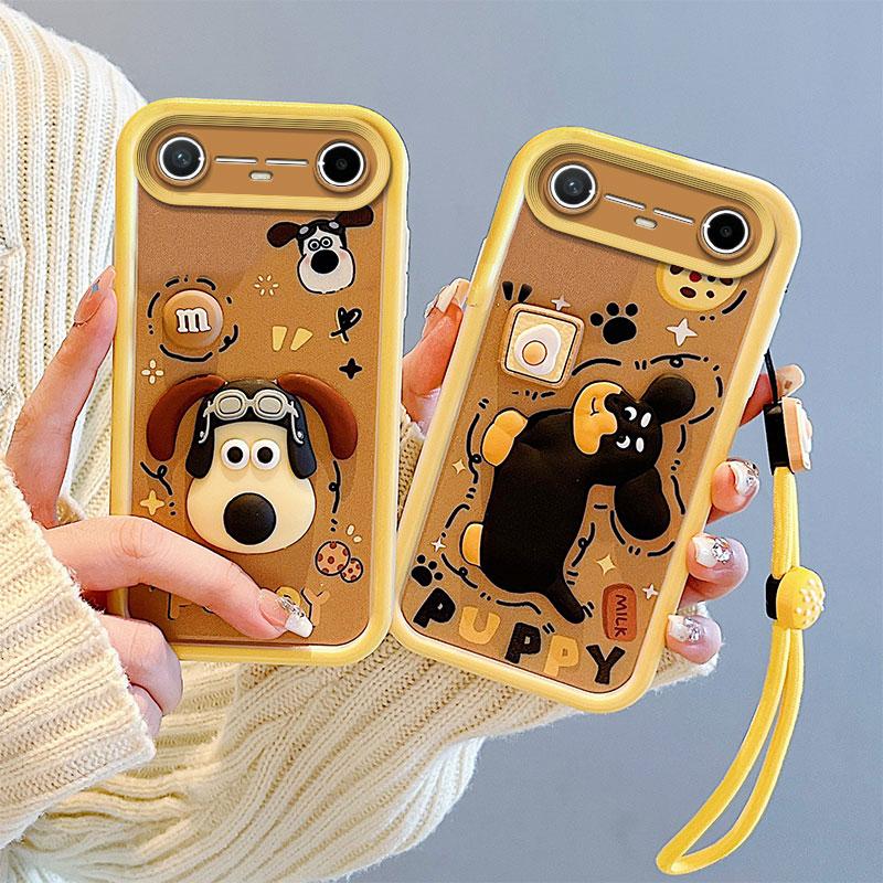 KEYSION Stoßfeste Hülle für TECNO Pova Slim 5G mit Lanyard Weiches Silikon Niedliche 3D-Cartoon-Puppe Handy-Rückseite für Spark Slim 4G