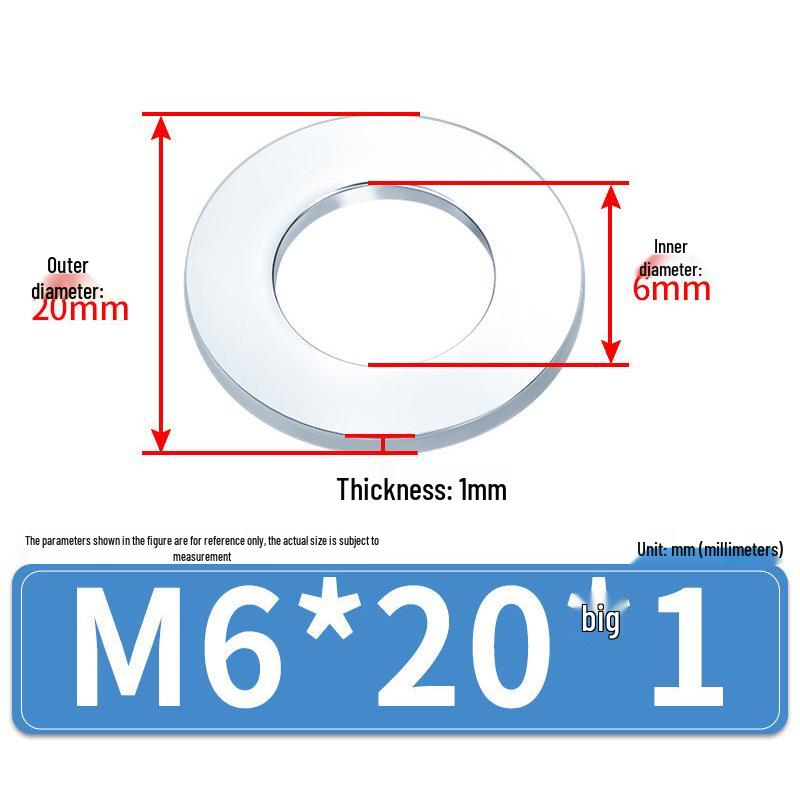 Extra Large Galvanized Metal Flat Washer (Sizes M1.6-M14)