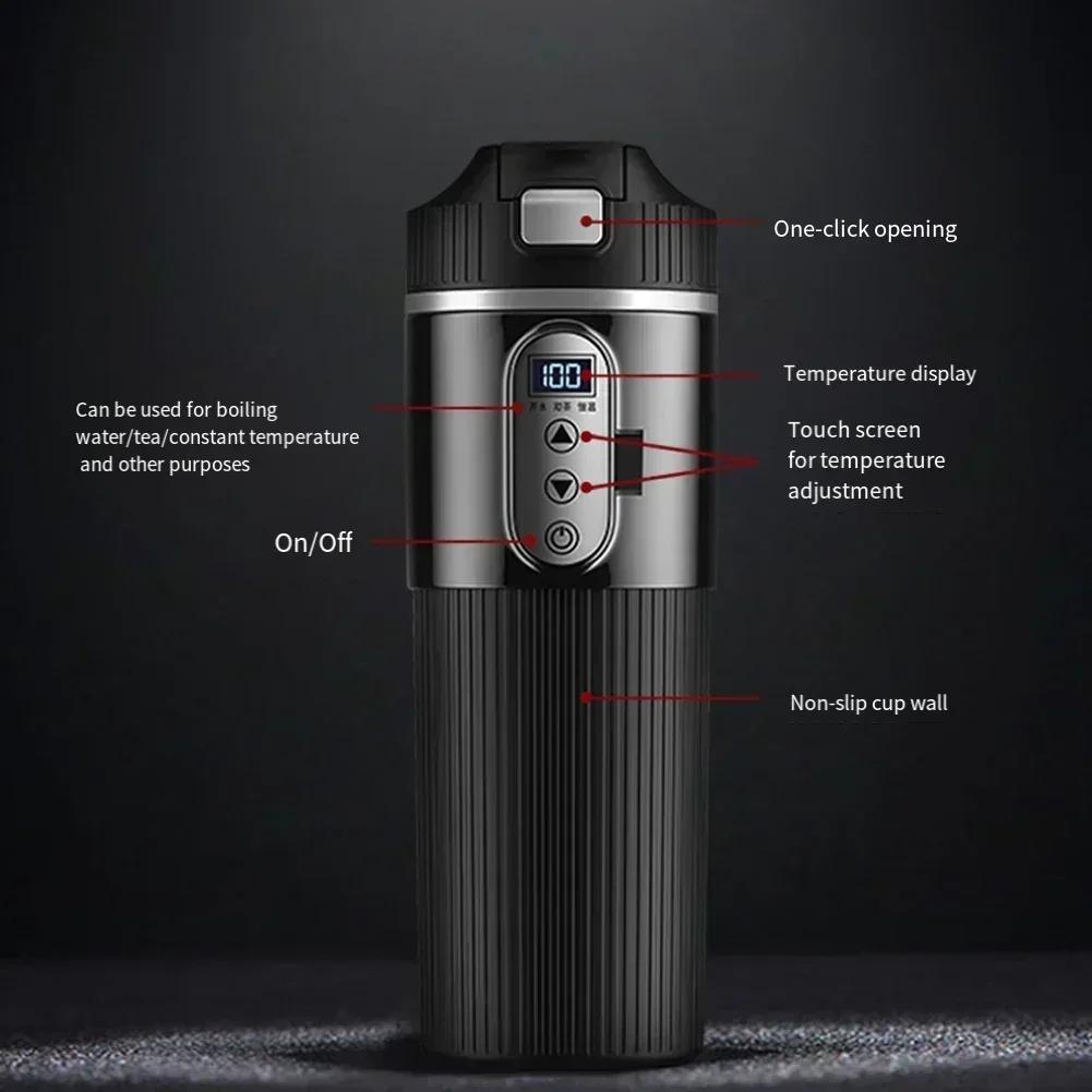 Electric Kettle Compatible with Both Cars and Trucks Spacious Capacity of 500ml Easy to Use Touch Control Interface