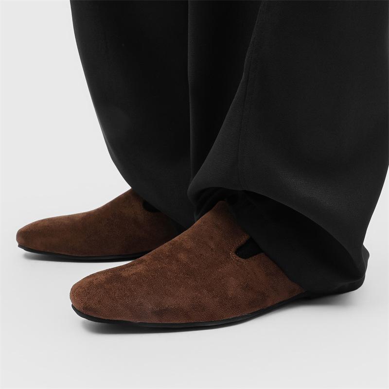 Frühling neue französische Retro schräge quadratische Zehen Pendlerschuhe einfach lässig Ein-Pedal flache Paar Einzelschuhe 8912